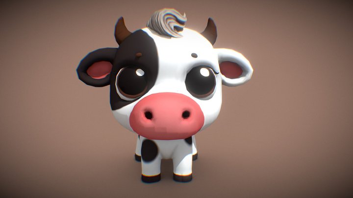 Cow Cartoon - Cute Lowpoly 3D Model