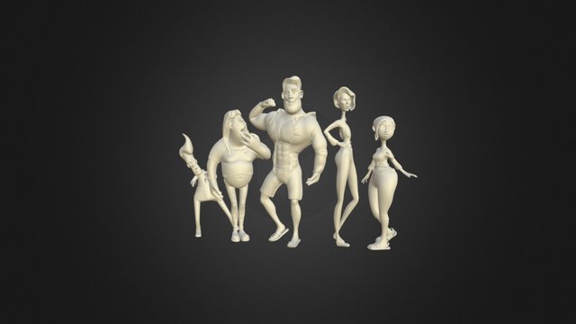 Merlin Street Cast 3D Model