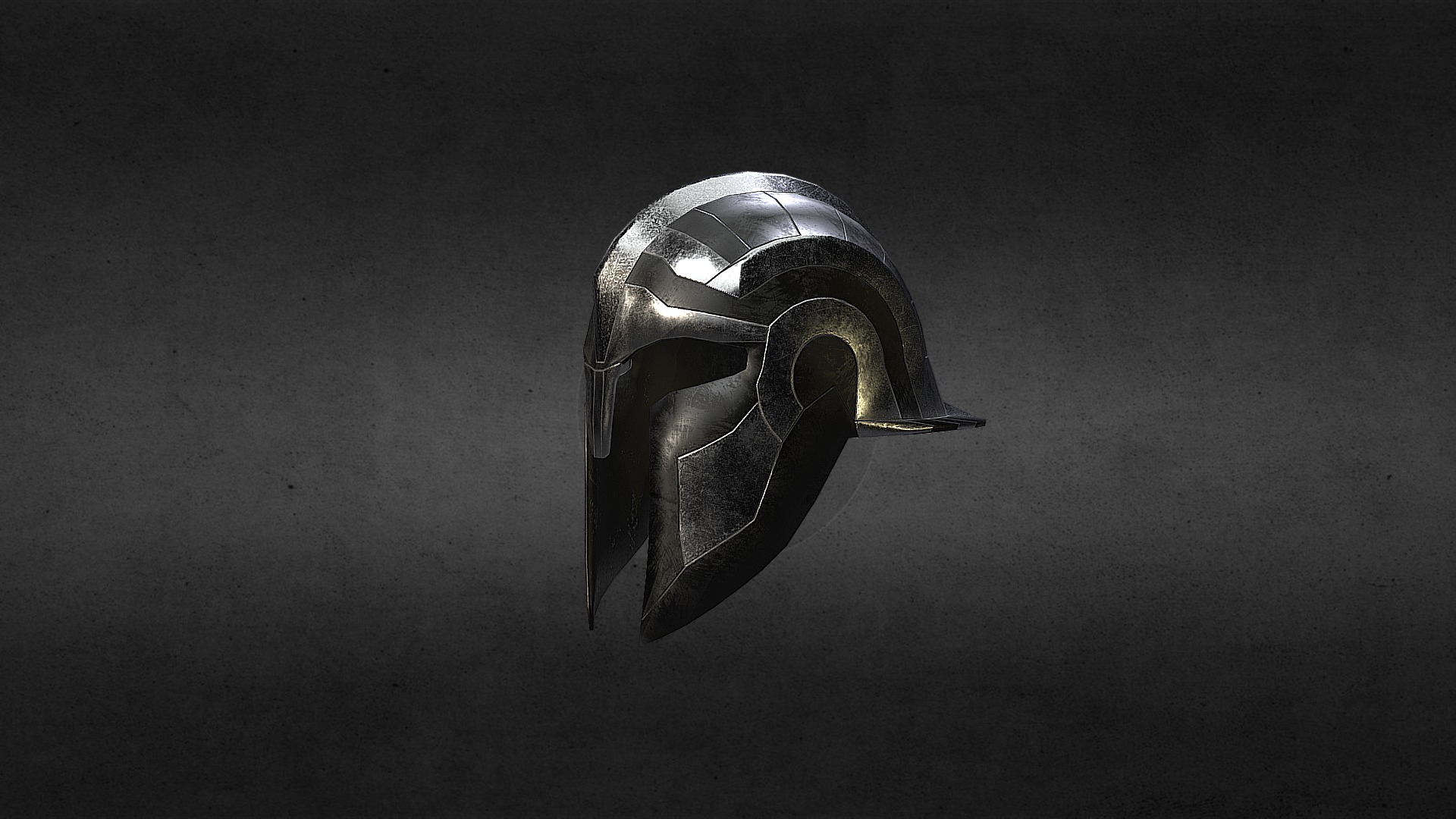 3D model Greek helmet - This is a 3D model of the Greek helmet. The 3D model is about a black and white image of a car.