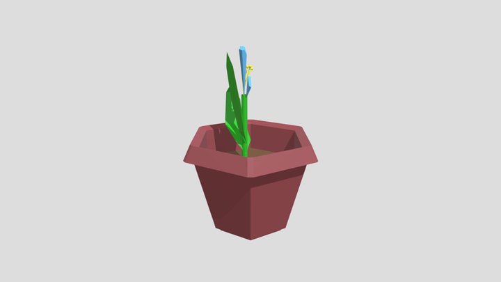 Vaso com flor 3D Model