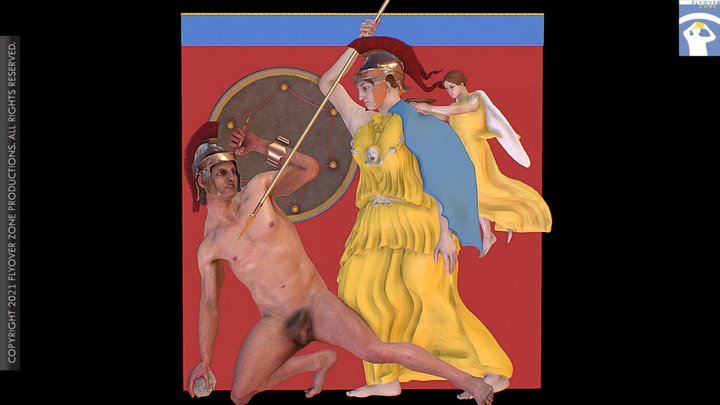 3D rendering of Metope East 04 Restored (Parthenon)
