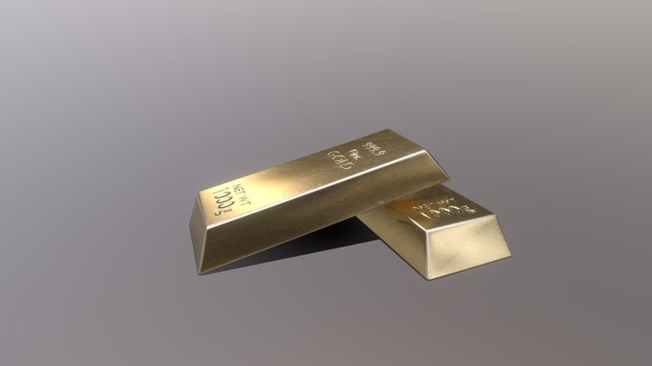 Realistic Gold Bar 3D Model