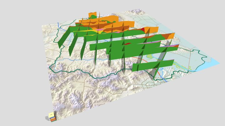 Subsurface model Petaluma, Sonoma County, CA 3D Model