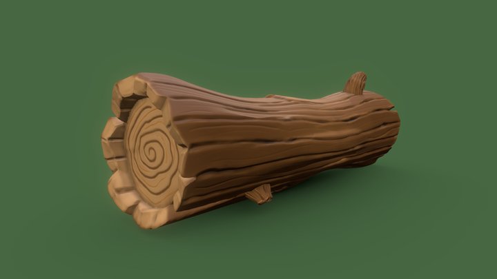 Stylized Log - Digital Sculpting 3D Model
