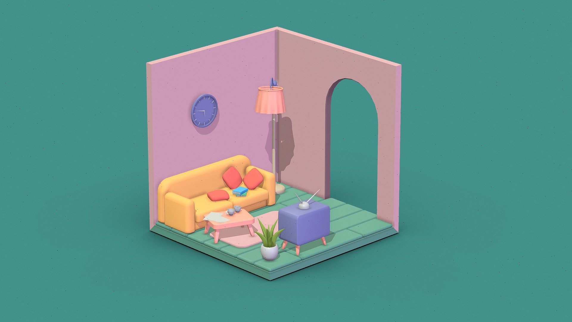 Living Room - 3D model by julianikonenko [195120f] - Sketchfab