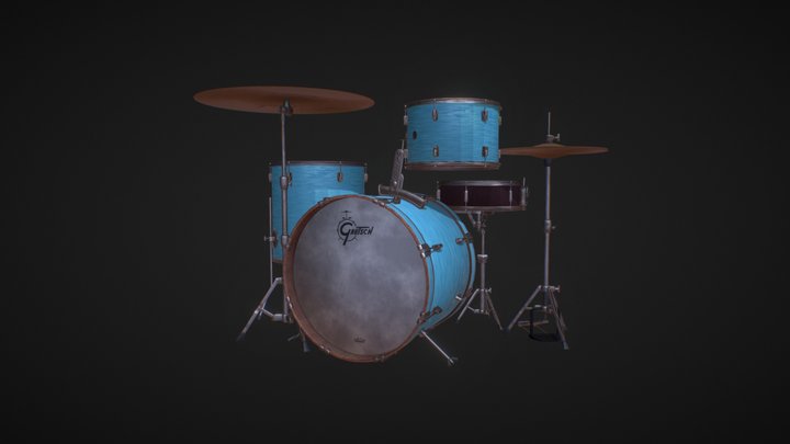 Jazz Drum Kit 3D Model