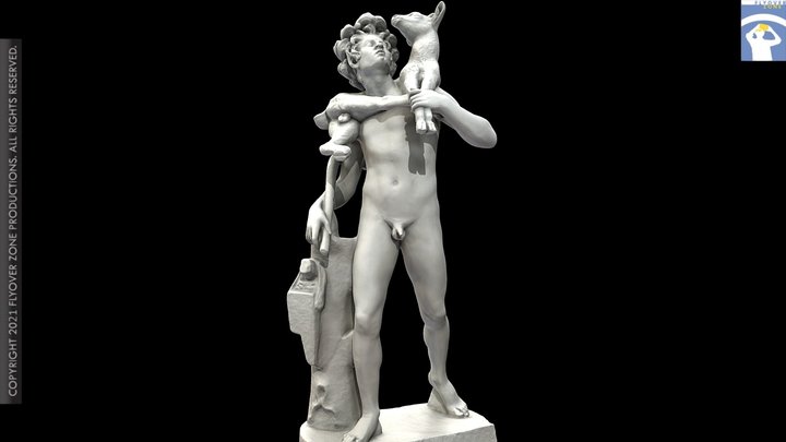 3D rendering of Faun with goat