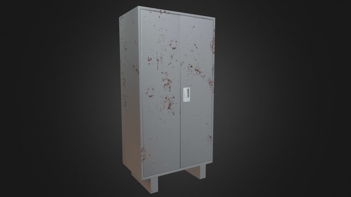 Rusty cupboard Lowpoly(Vray) 3D Model