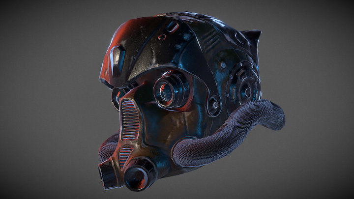 Scifi Helmet 3D Model