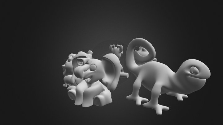 Cute Animals 3D Model
