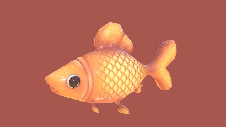 Handpainted Fish 3D Model