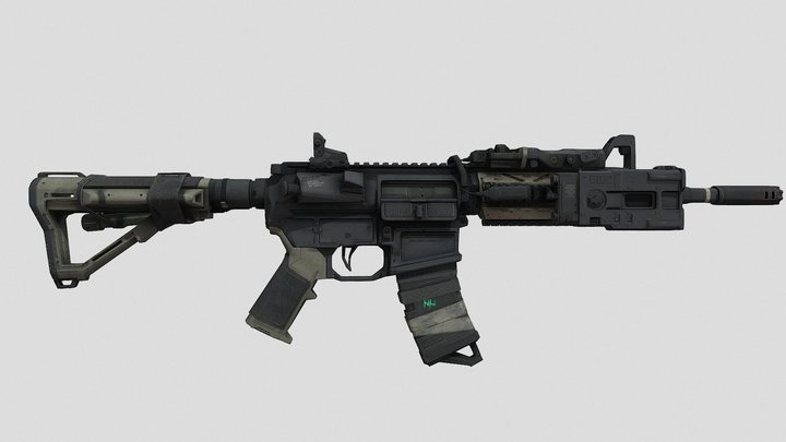Custom Carbine Rifle NV4 COD 3D Model