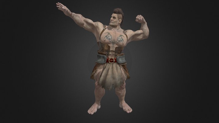 Strong Muscular Male Rigged body 3D model 3D Model