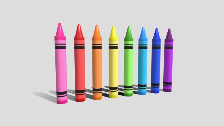 Colorful pastels 3D Model