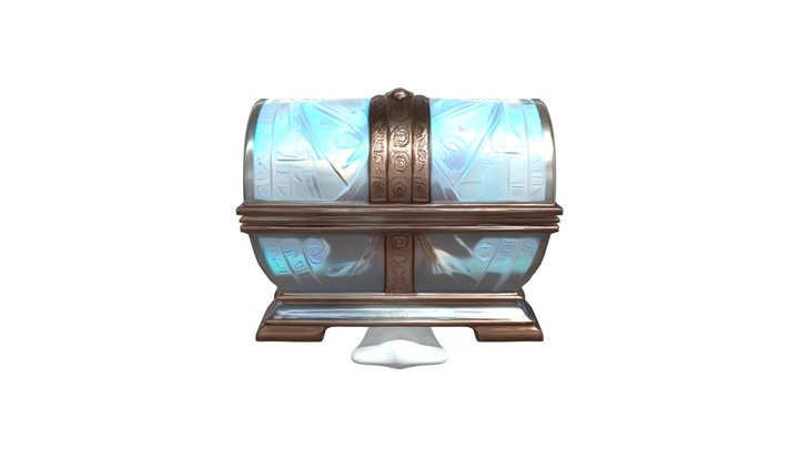 AI-generated marble chest 3D Model