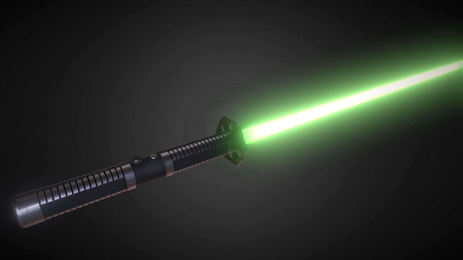 3D model Lightsaber Katana (LowPoly) - This is a 3D model of the Lightsaber Katana (LowPoly). The 3D model is about a light saber with green lights.