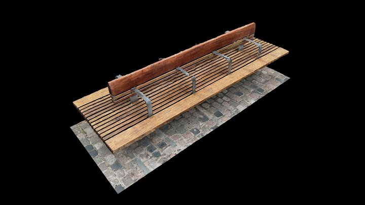 Doublesided Timber Bench (Scaniverse) – Free 3D Model STL