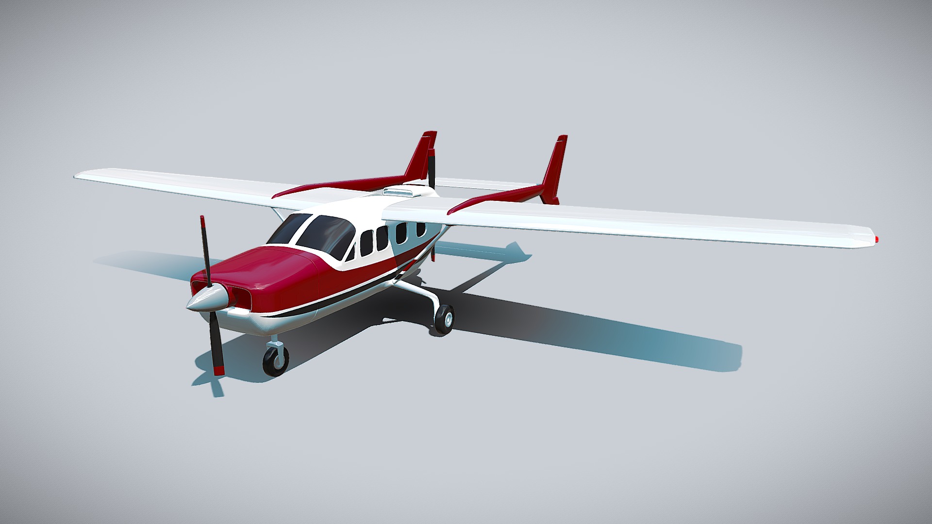 3D model Cessna Skymaster 337 airplane - This is a 3D model of the Cessna Skymaster 337 airplane. The 3D model is about a small airplane flying in the sky.