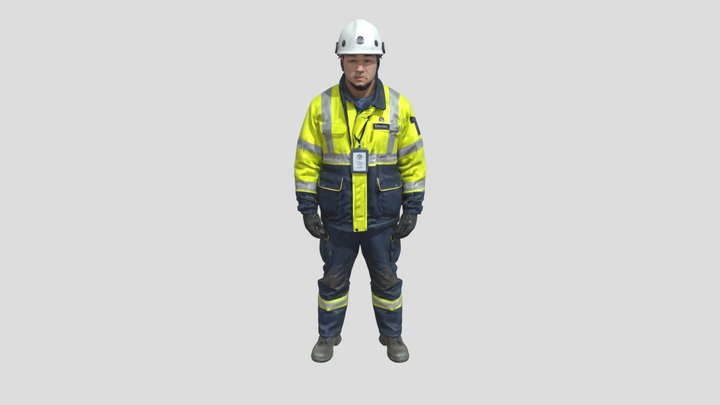 High-Visibility Construction Worker 3D Model