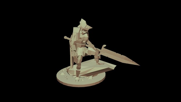 Low Poly Knight 3D Model