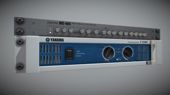 Yamaha amplifier with Doepfer MS404 3D Model