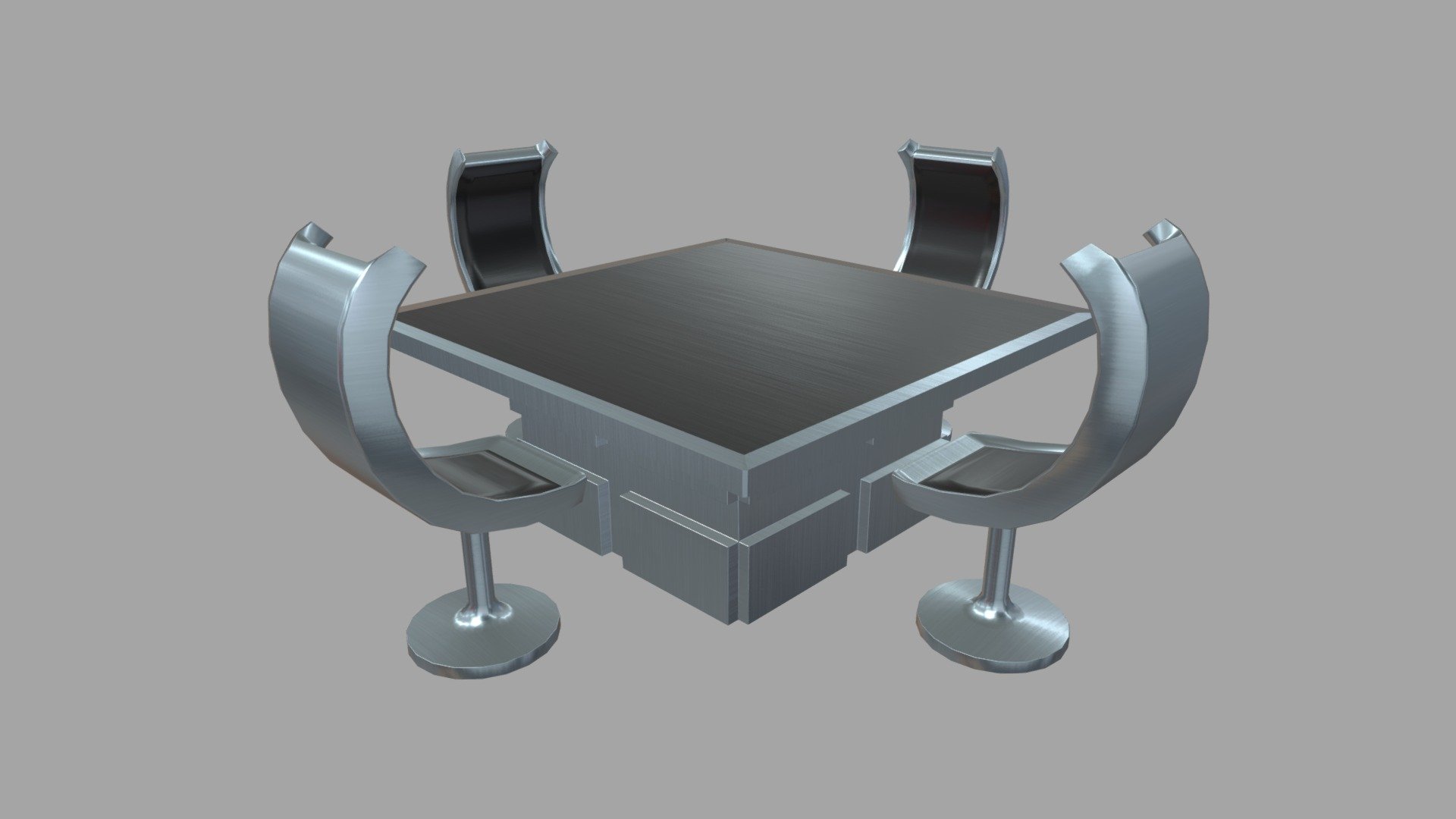 Low Poly Scifi Table Chairs 01 - Buy Royalty Free 3D model by ViperJr3D ...