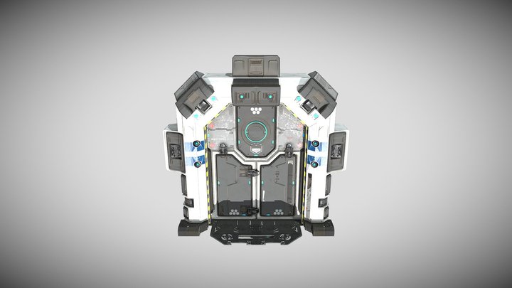 Sci-fi Door Animation 3D Model