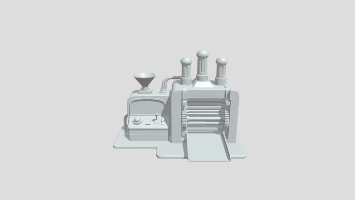 cartoon industrial printing or stamping machine 3D Model
