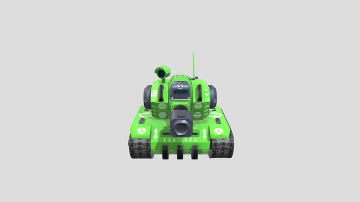 Tank Chibi Green 3D Model