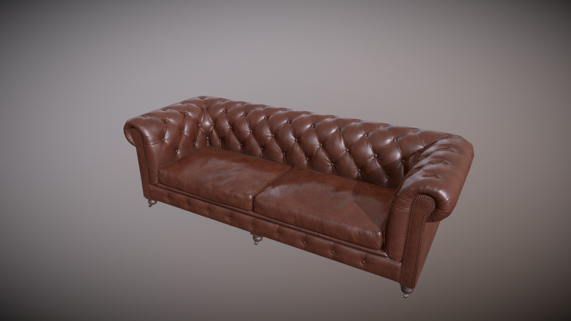 3D model Kensington Sofa 3P - This is a 3D model of the Kensington Sofa 3P. The 3D model is about a brown leather chair.