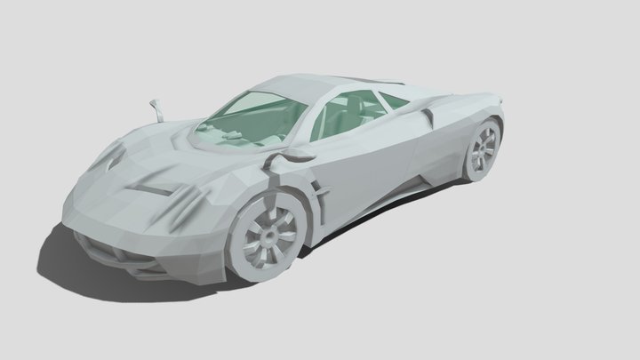 Pagani Huayra Low Poly 3D Model
