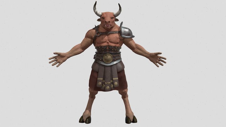 Minotaur mercenary Light Armored 3D Model