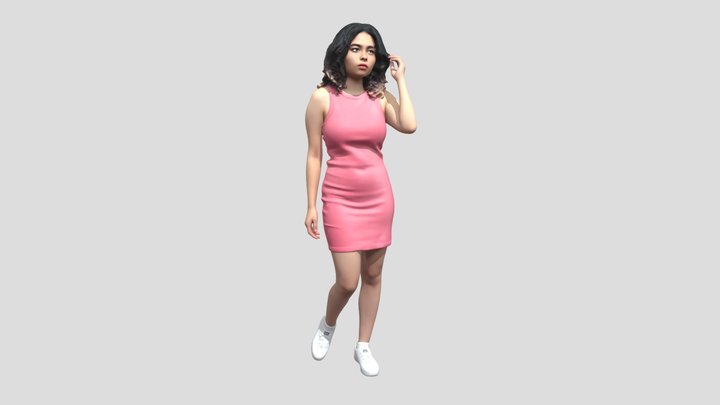 Pink Dress Pose – Modelo 3D gratuito STL