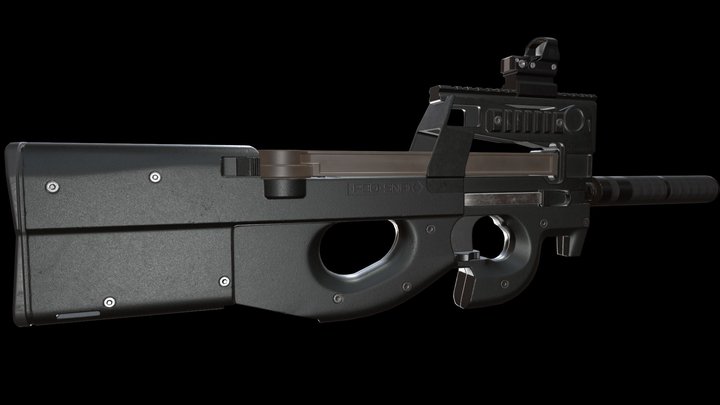 P90 - game asset 3D Model