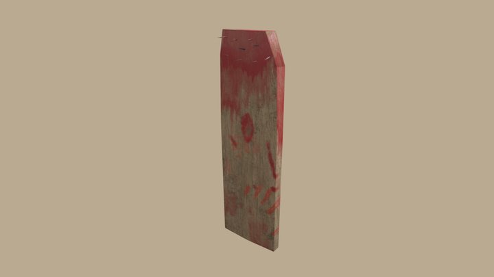 Board with nails in blood 3D Model