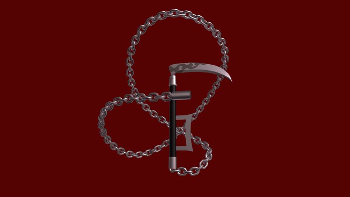 3D Low Poly Kusarigama 3D Model