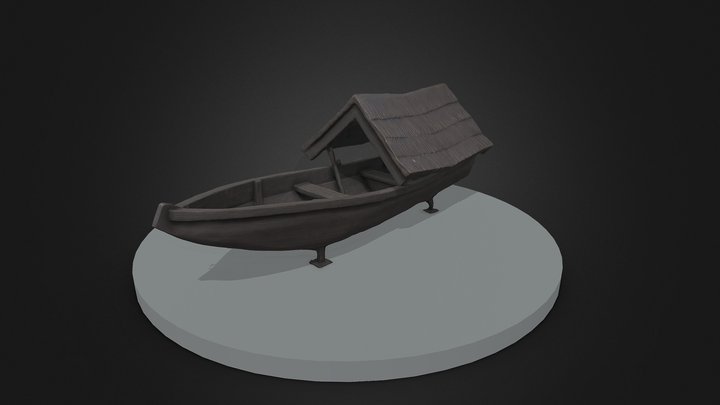 Wooden Sampan 3D Model