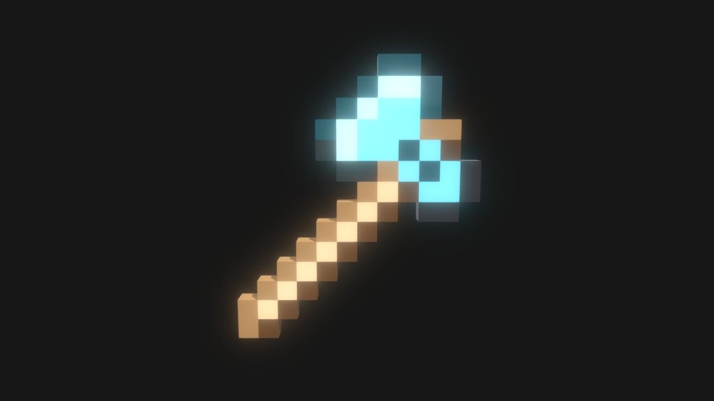Minecraft-style Diamond Axe