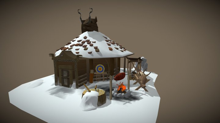 Viking Hunter's Hut || Game Art Exam Assignment 3D Model