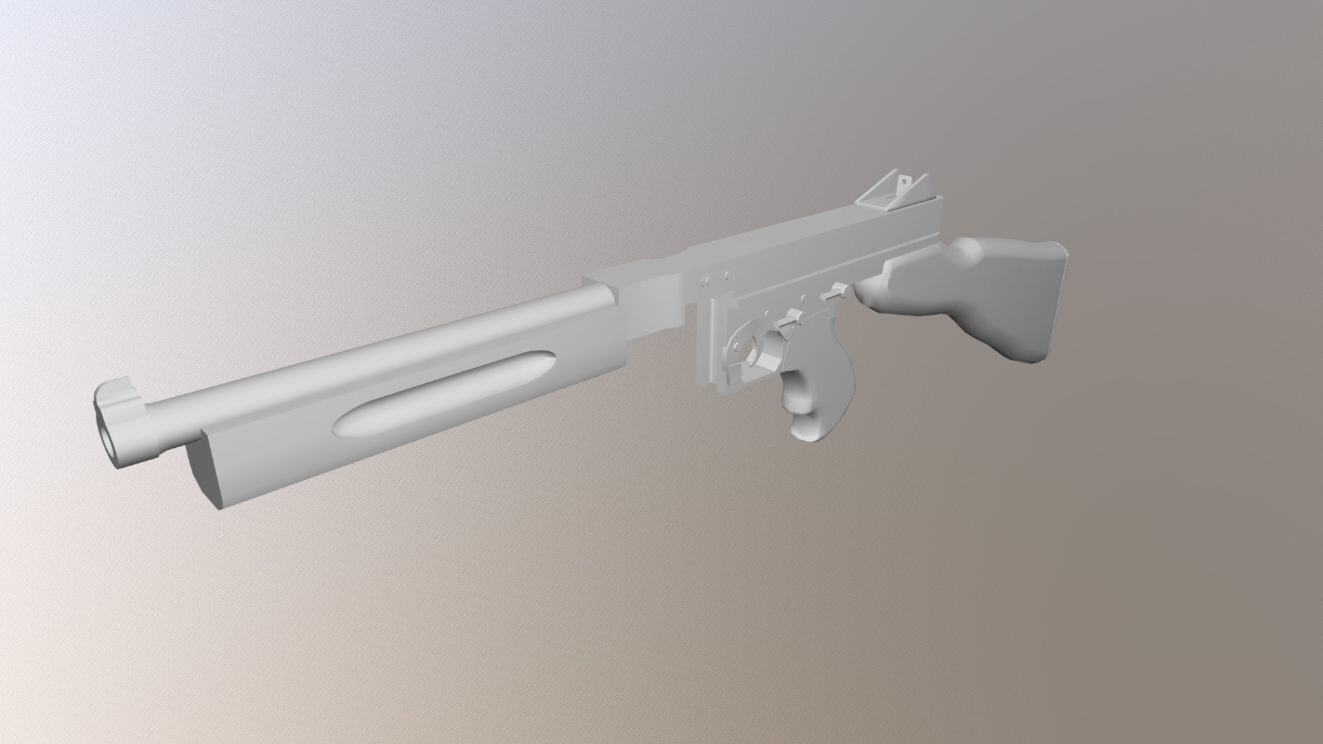 Thompson Submachine Gun, Caliber 45 — Sketchfab embed 3D viewer
