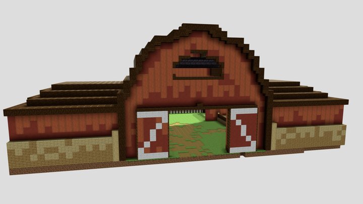 Minecraft Barn 3D Model