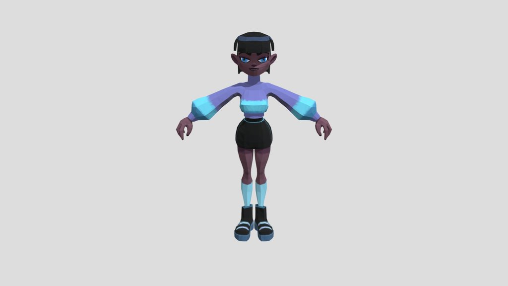 Stylized Girl Character Cyber Fashion