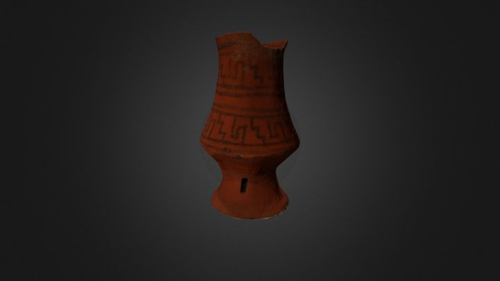 Fine Orange Ware Vessel with Rattle 3D Model