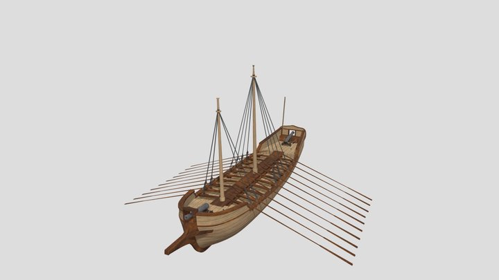 Russian rowing gun boat kaik Zlobnaya – Modello 3D gratuito STL