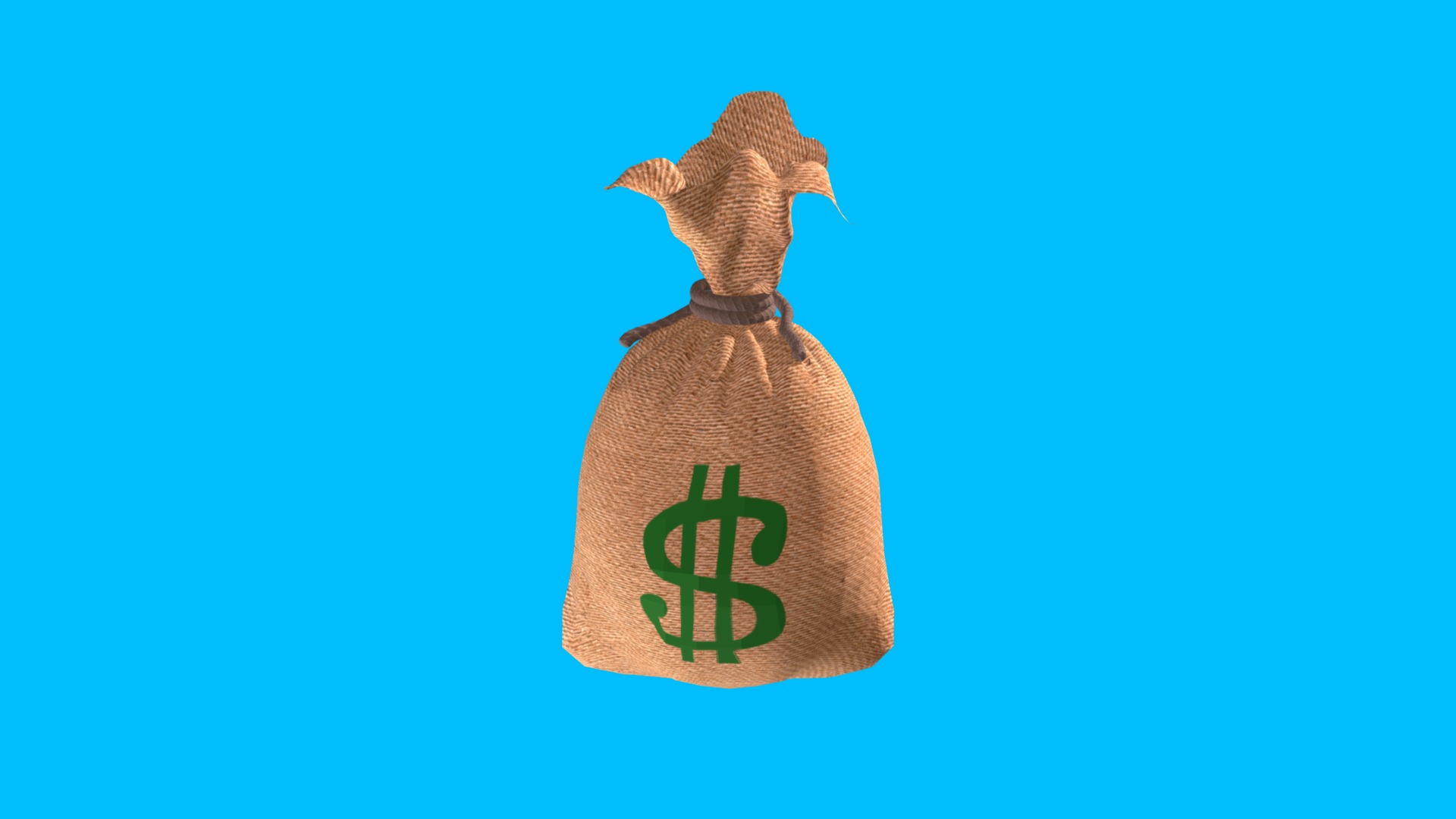 3D model Money Bag - This is a 3D model of the Money Bag. The 3D model is about a potato with a green logo.