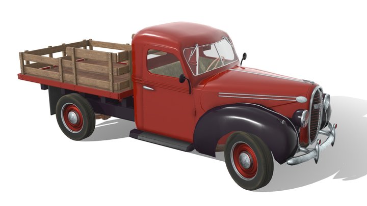 1938 Vairogs V8 flatbed truck (Ford based) 3D Model