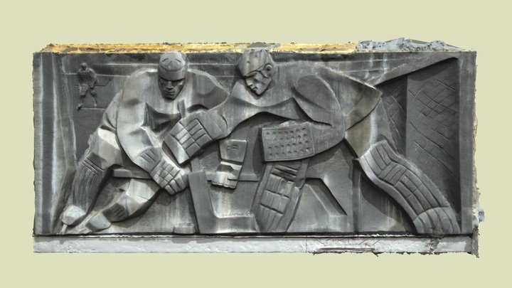 Hockey players - bas-relief 3D Model