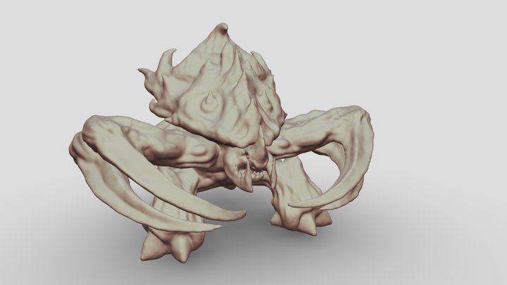 Ultralisk Zerg Starcraft Untextured 3D Model