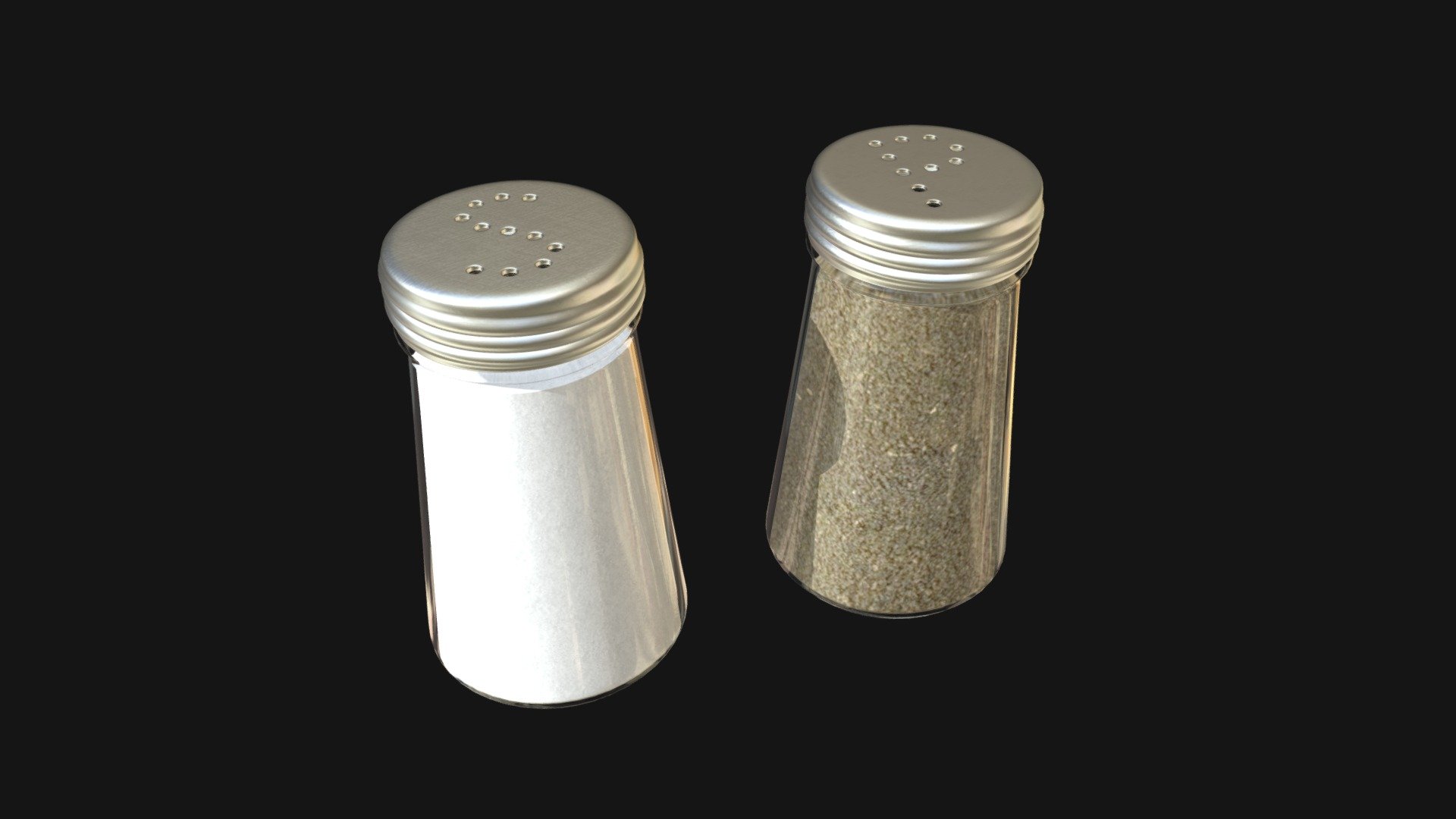 Salt / Pepper Shakers Low-Poly 3d Model - Blender Market