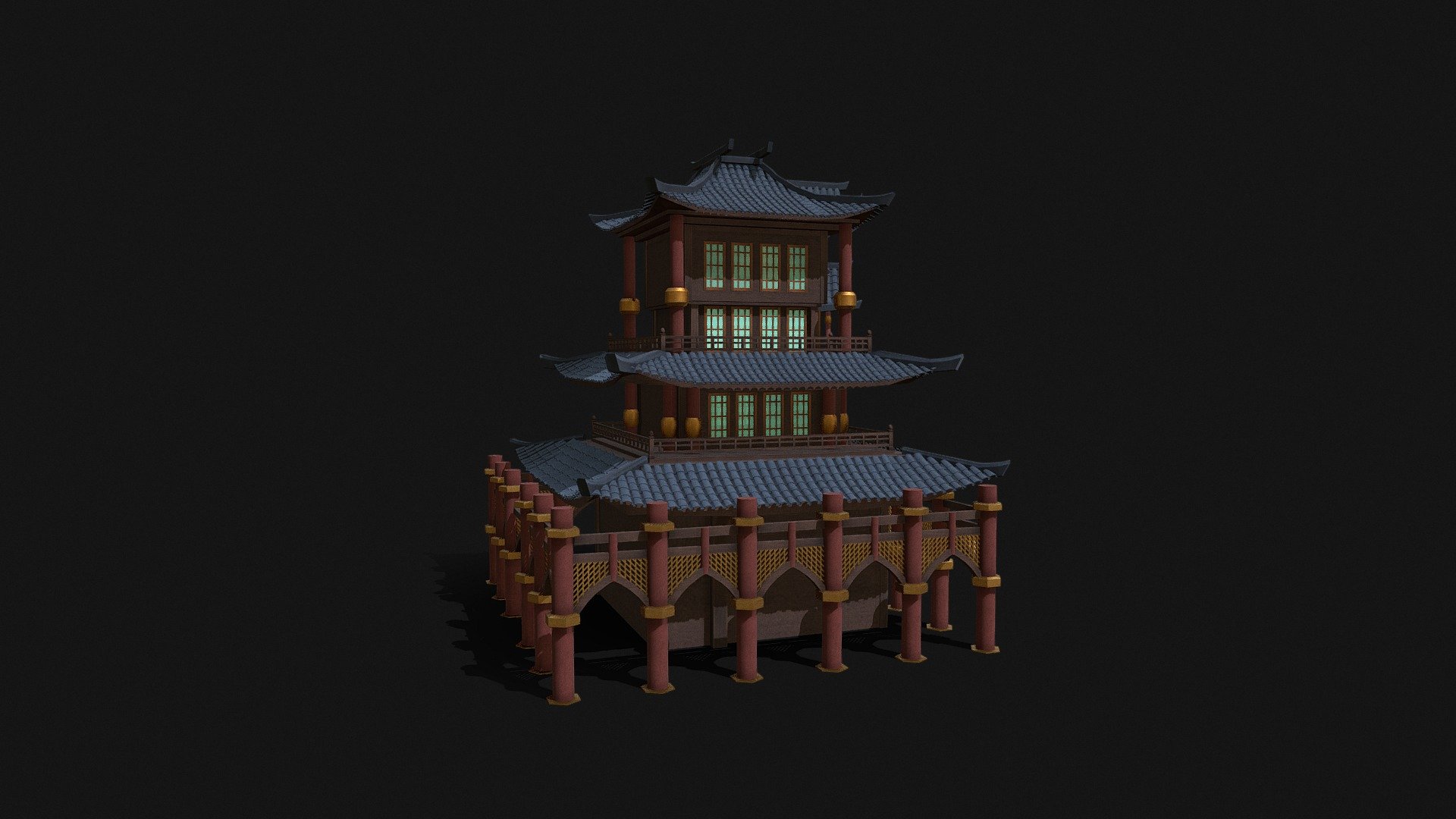 Japanese Building 2 - 3D model by legitperspective [198bfbf] - Sketchfab